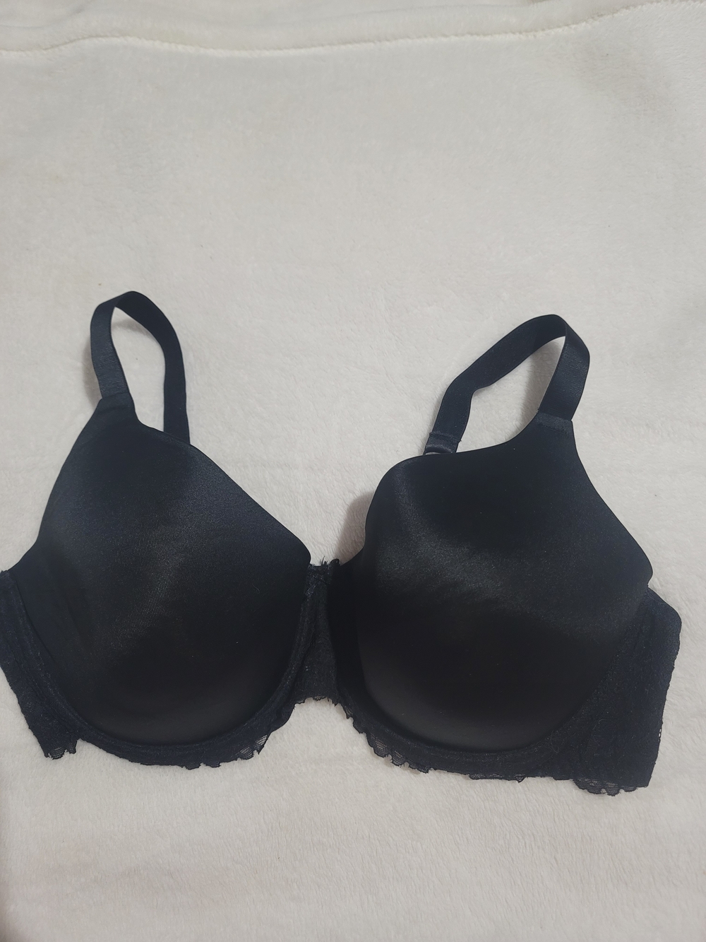Dream Fit Black Bra Sz 40D Cups & Wings Lace Plunge 40 D EUC DreamFit